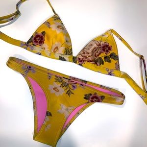 Triangle Yellow Paisley Bikini
